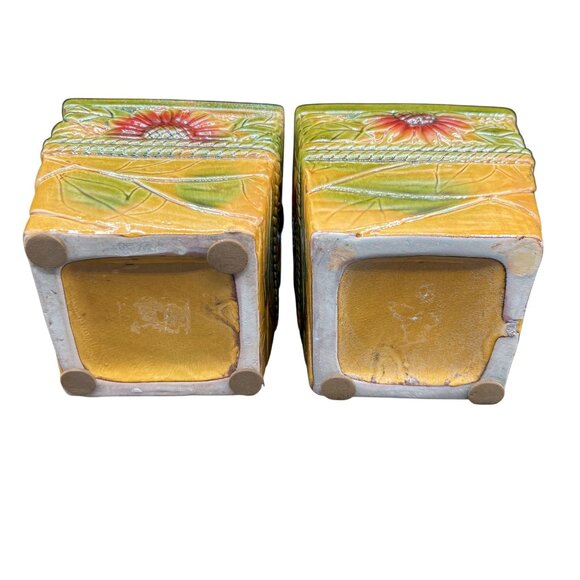 Robinson Ransbottom Pottery Company Vintage "Celestial Sun Moon" Unique Set Of 2 - Picture 10 of 11